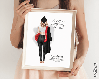Dancer Graduation Portrait Print, Leggings, Custom Senior Dancer Gift . Digital Download - Scrap Bits
