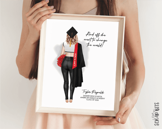 Dancer Graduation Portrait Print, Leggings, Custom Senior Dancer Gift . Digital Download - Scrap Bits