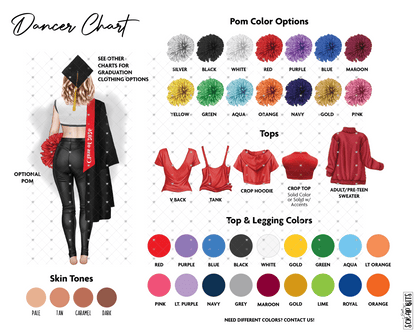 Dancer Graduation Portrait Print, Leggings, Custom Senior Dancer Gift . Digital Download - Scrap Bits