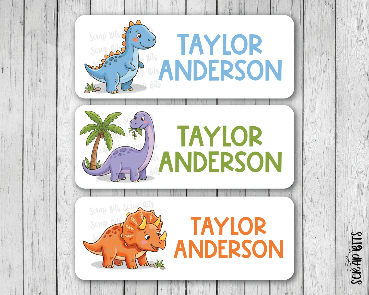 Dinosaur Name Labels, Personalized Belonging Labels - Scrap Bits