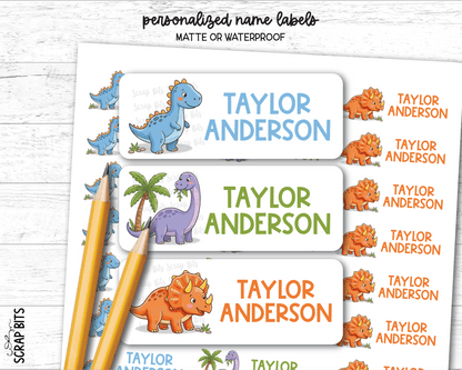 Dinosaur Name Labels, Personalized Belonging Labels - Scrap Bits