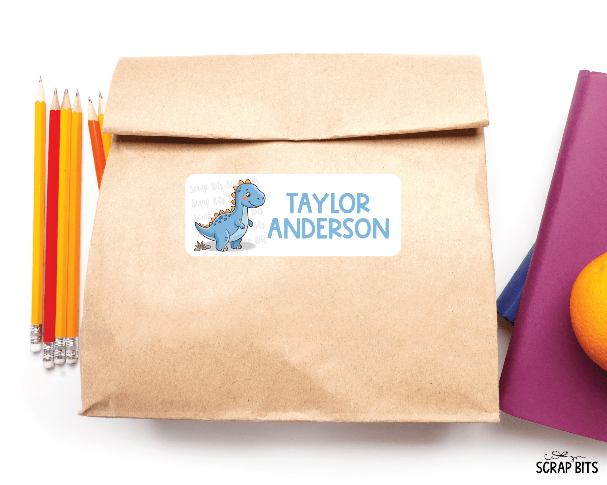 Dinosaur Name Labels, Personalized Belonging Labels - Scrap Bits