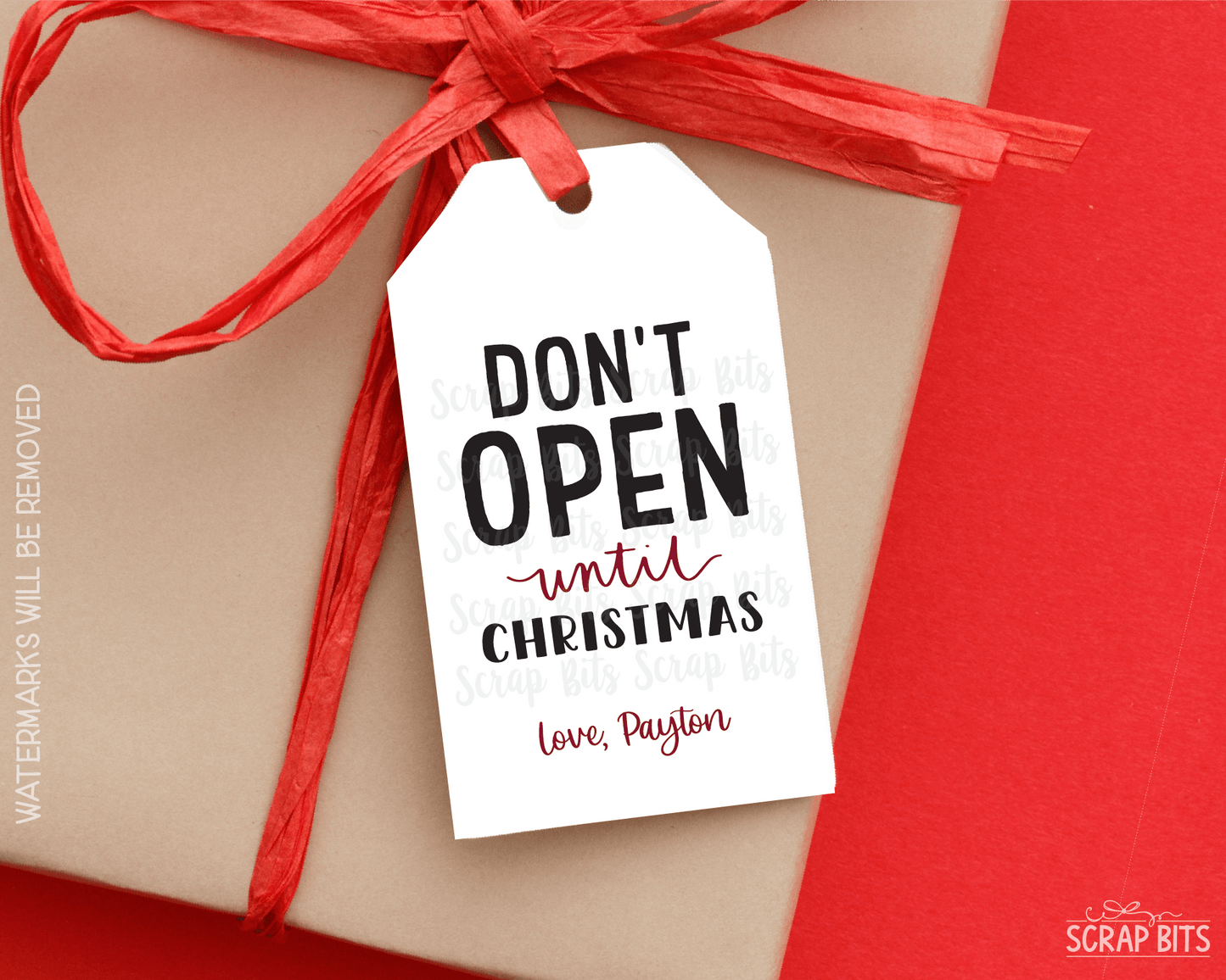 Do Not Open Until Christmas, Personalized Christmas Gift Tags - Scrap Bits