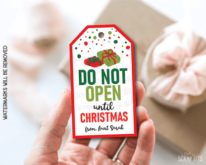 Do Not Open Until Christmas, Printable Christmas Gift Tags . Instant Download Editable Template - Scrap Bits