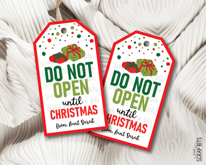 Do Not Open Until Christmas, Printable Christmas Gift Tags . Instant Download Editable Template - Scrap Bits