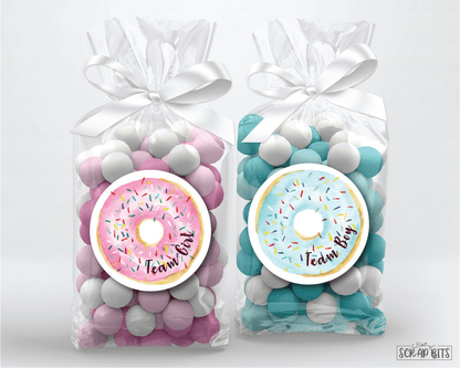 Donuts Gender Reveal Stickers, Pink & Blue - Scrap Bits