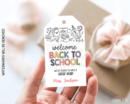 Doodle Back To School Gift Tags, First Day of School Labels - Scrap Bits