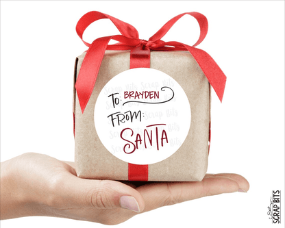 EDITABLE Christmas Gift Labels, Doodle Swirl From Santa Printable Tags, Instant Download Editable Template - Scrap Bits