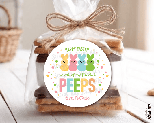 Favorite Peeps, Personalized Easter Gift Labels or Tags - Scrap Bits
