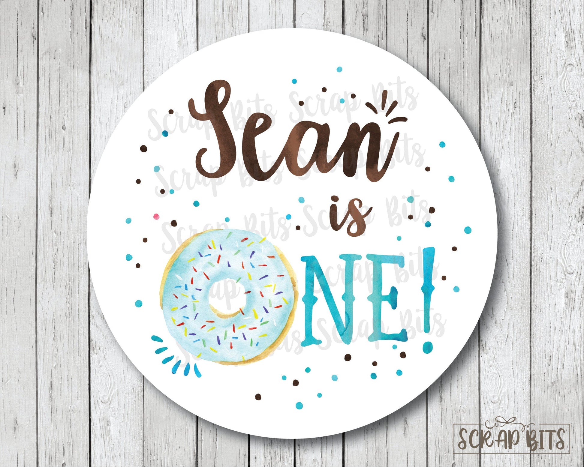 First Birthday Donut Stickers or Tags - Scrap Bits