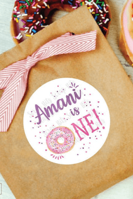 First Birthday Donut Stickers or Tags - Scrap Bits