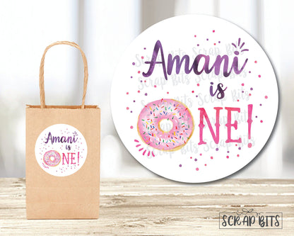 First Birthday Donut Stickers or Tags - Scrap Bits