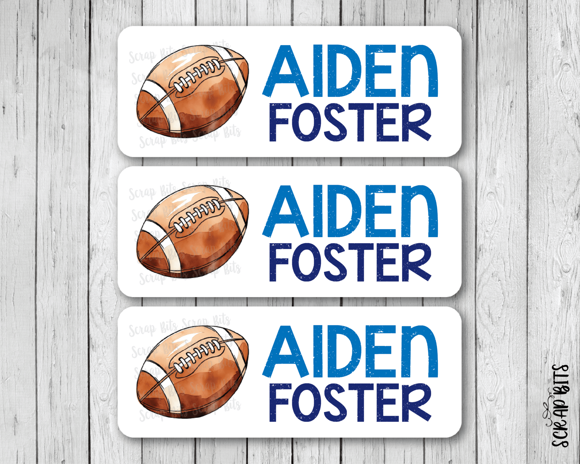 Football Name Labels . Personalized Belonging Labels - Scrap Bits