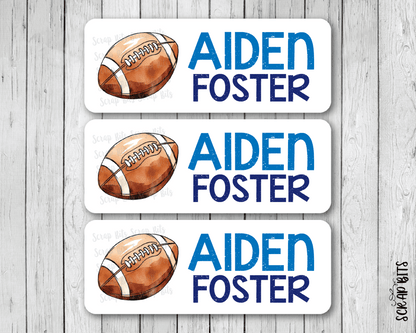 Football Name Labels . Personalized Belonging Labels - Scrap Bits