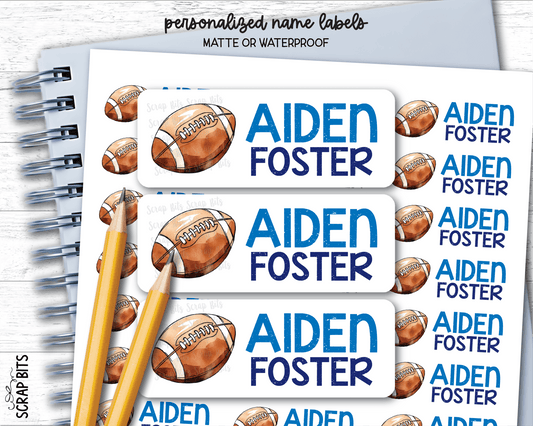 Football Name Labels . Personalized Belonging Labels - Scrap Bits
