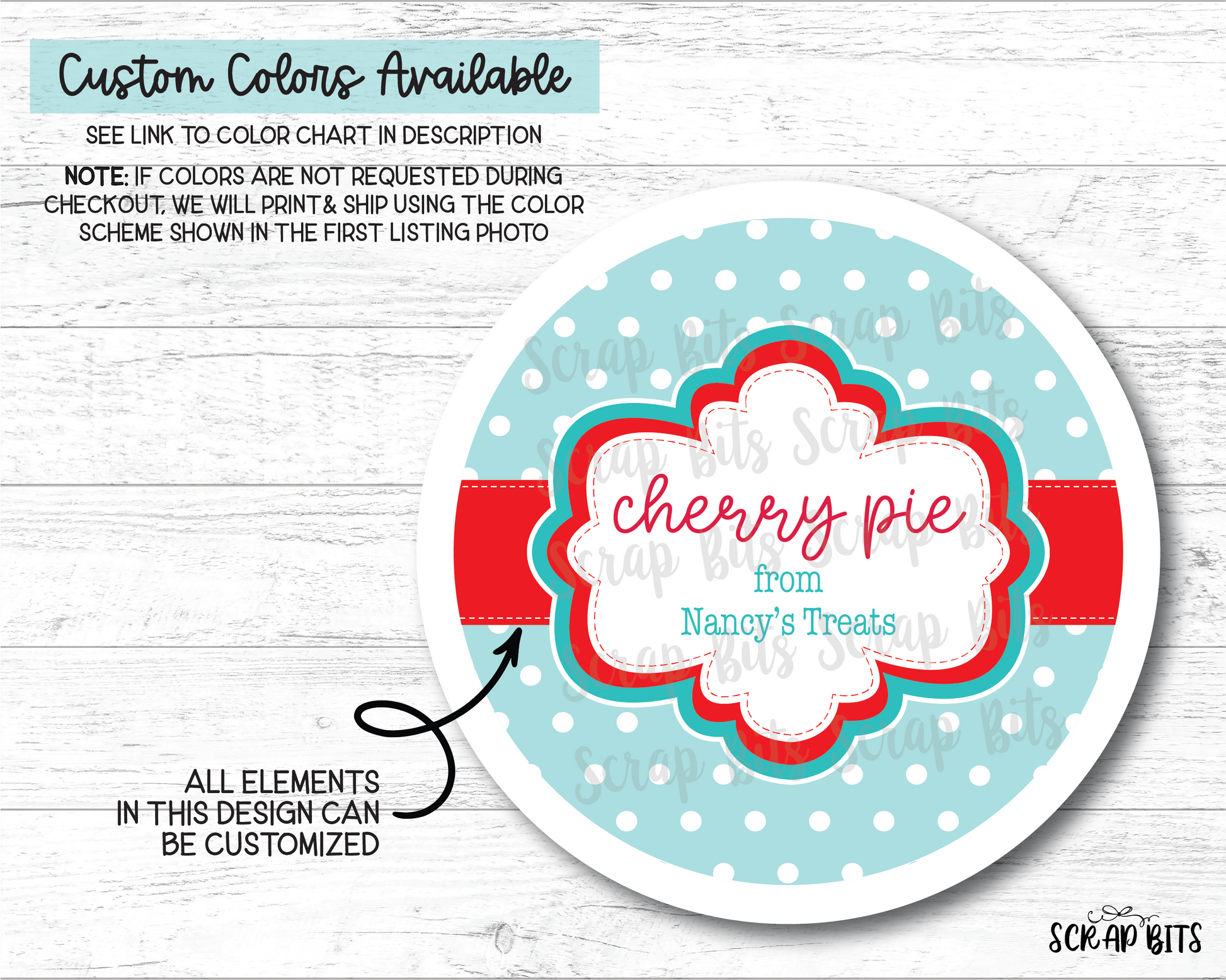 Frame on Tiny Dots Baking Labels or Kitchen Stickers - Scrap Bits