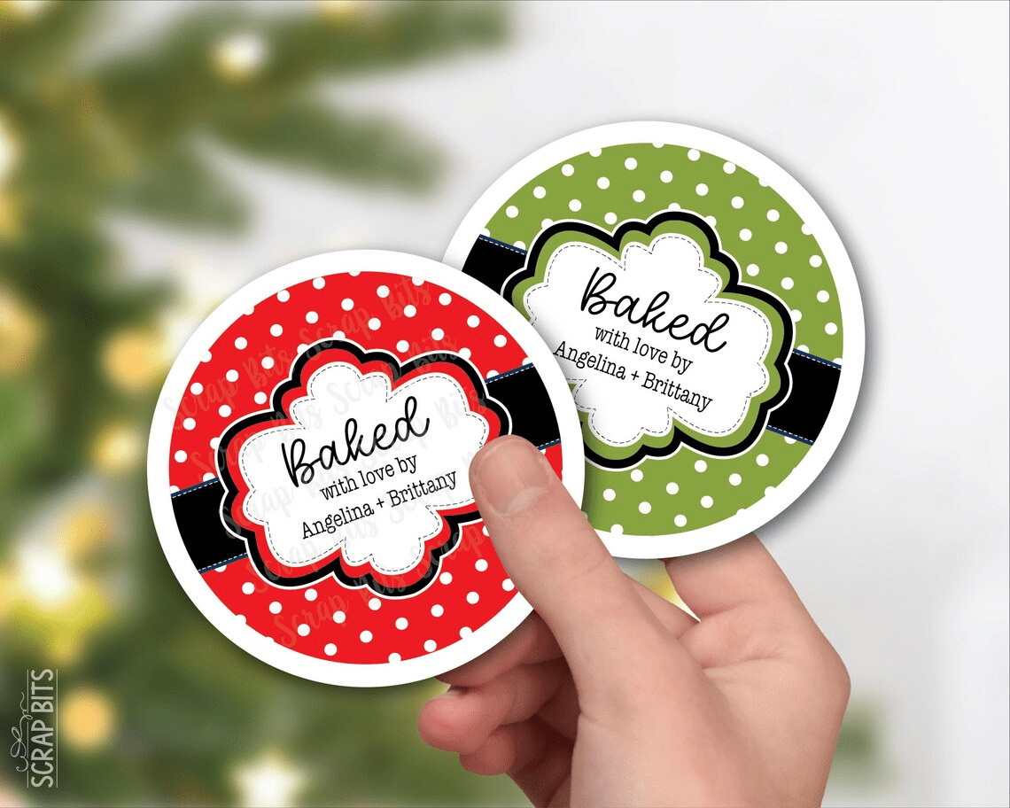 Frame on Tiny Dots Christmas Baking Labels - Scrap Bits