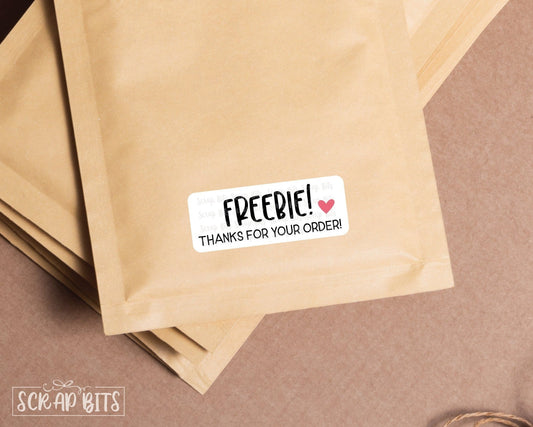 Freebie Stickers, Thanks For Your Order, Skinny Packaging Labels - Scrap Bits