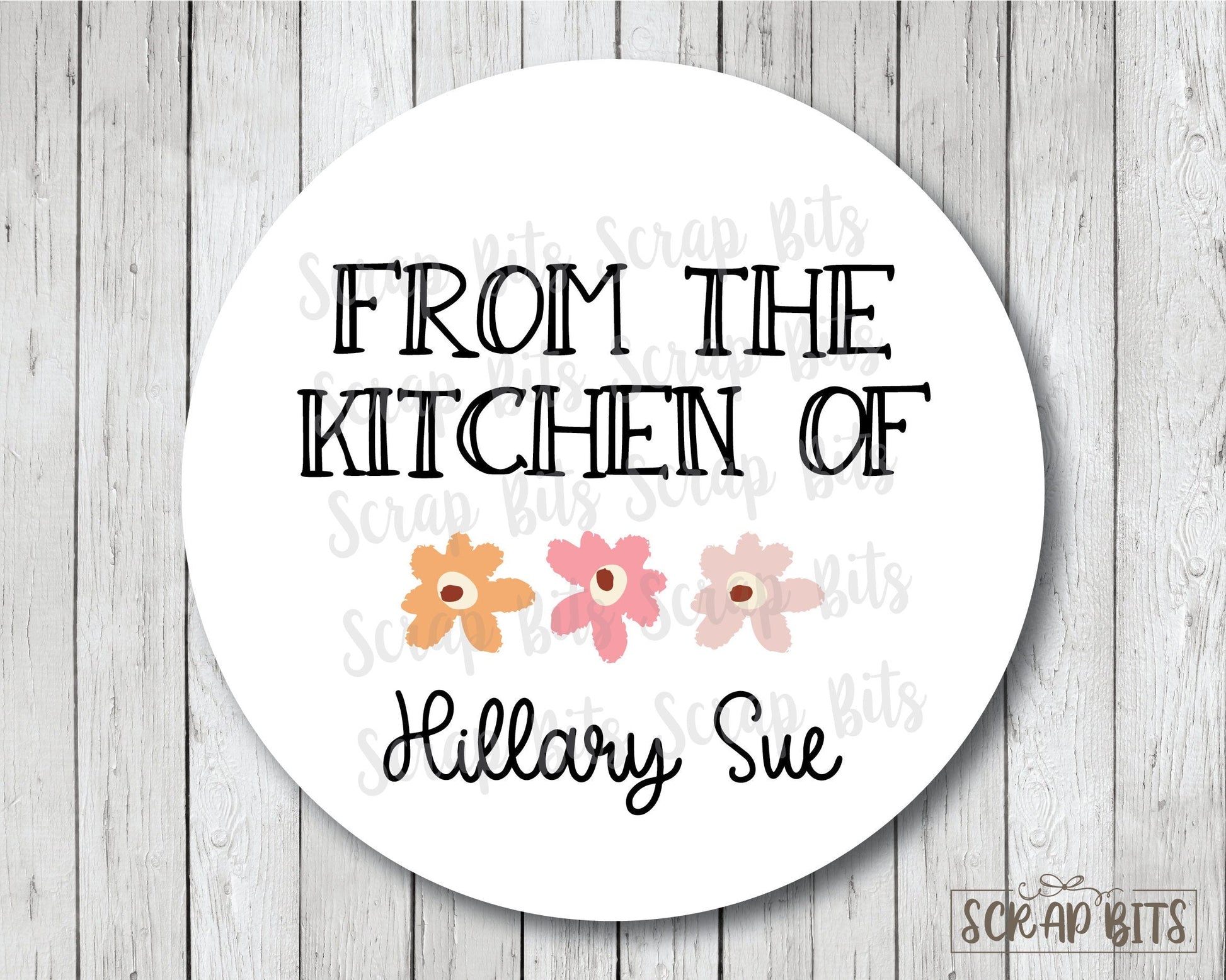 From The Kitchen Of Stickers, Simple Spring Flowers . Spring Baking Labels - Scrap Bits