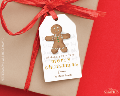 Gingerbread Cookie, Personalized Christmas Gift Tags - Scrap Bits