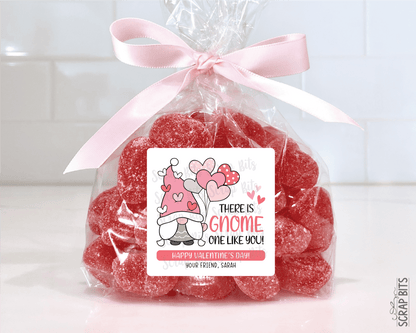 Gnome Valentines, Gnome One Like You Valentine Treat Bag Stickers - Scrap Bits