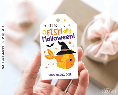 Goldfish O-Fish-Ally Halloween Printable Gift Tags, Instant Download - Scrap Bits