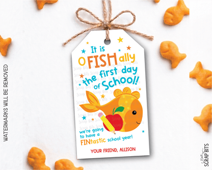 Goldfish Printable Back To School Gift Tags . Self Edit Instant Download - Scrap Bits