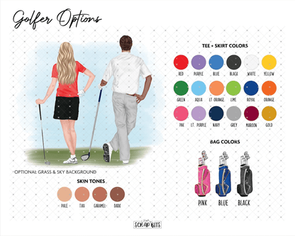 Golf Team Portrait Print, Custom Gift for Golfer, Digital Download - Scrap Bits