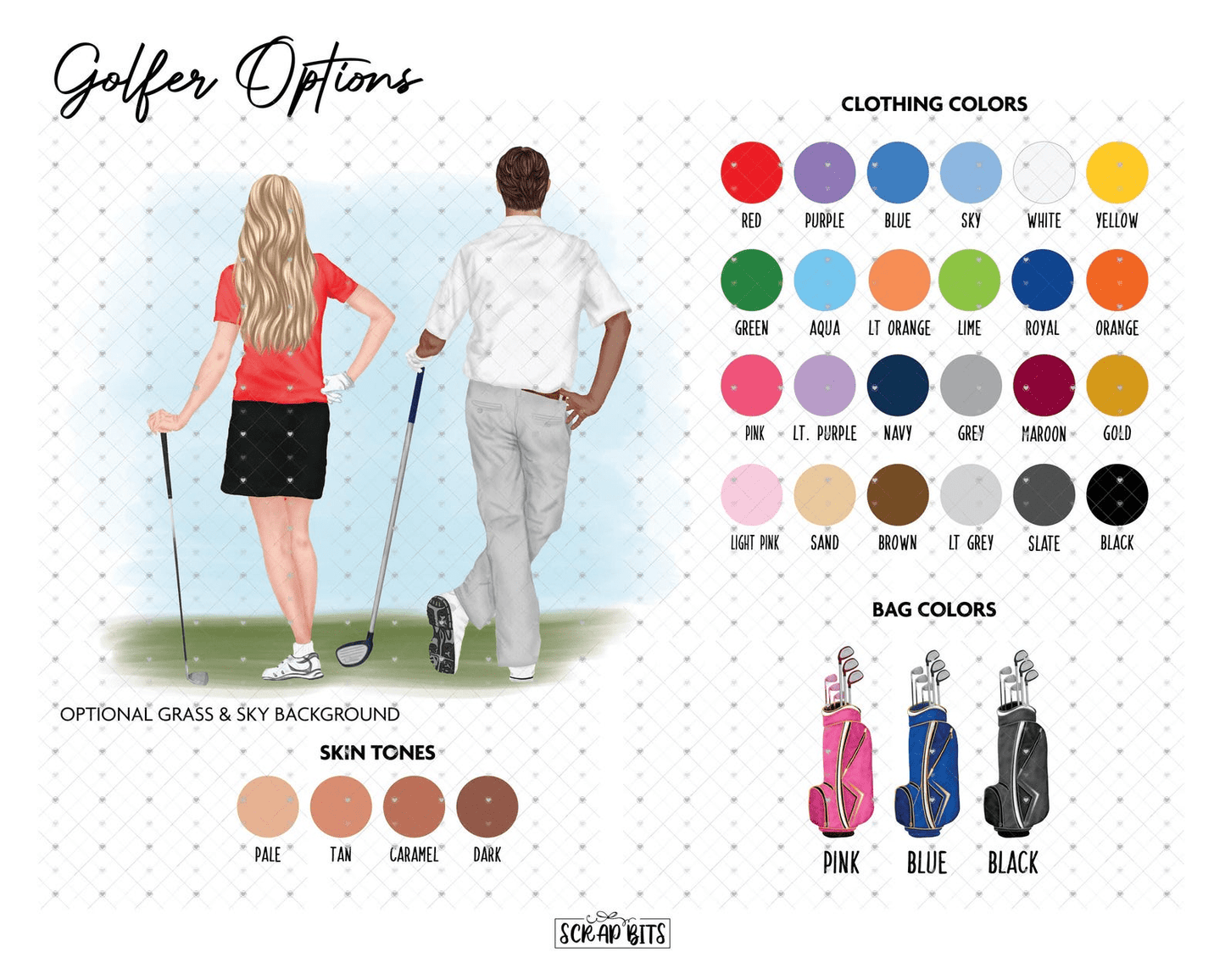 Golfer (Male) Graduation Portrait Print, Custom Gift for Senior, Digital Download (Copy) - Scrap Bits