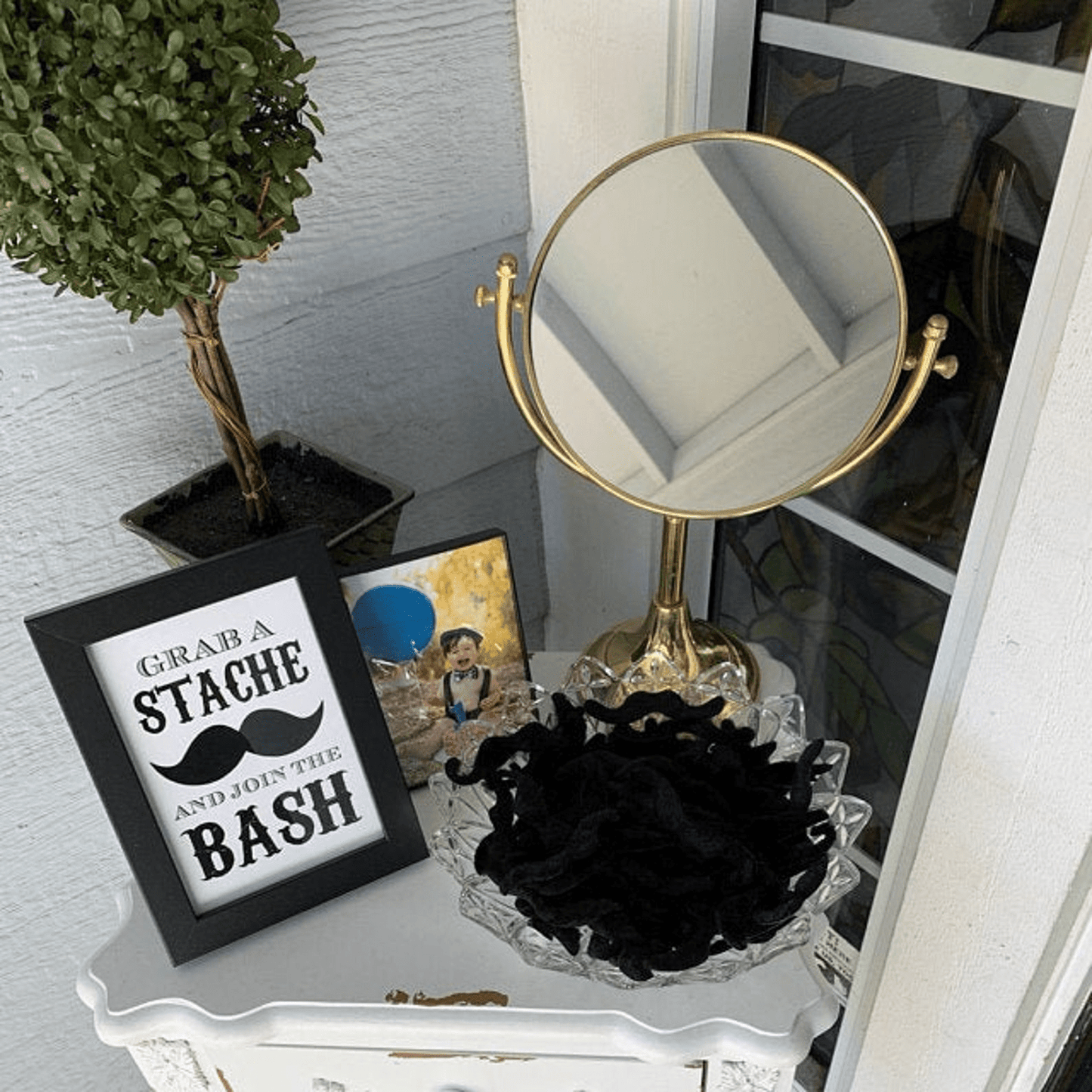 Grab a Stache and Join the Bash, Mustache Party Sign . Instant Download - Scrap Bits