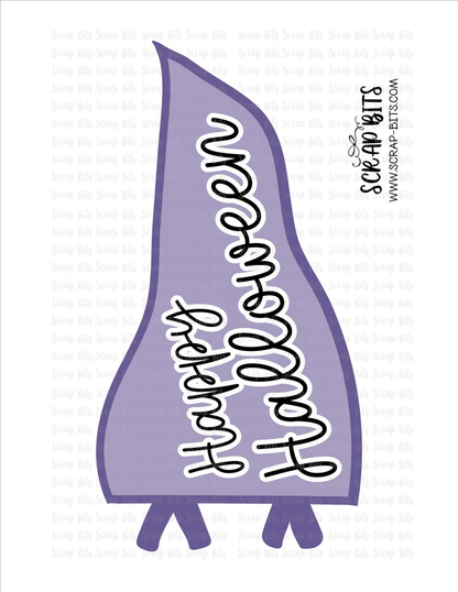 Happy Halloween Pennant Flags, Orange + Purple Printable Gift Bag Decor, Instant Download - Scrap Bits