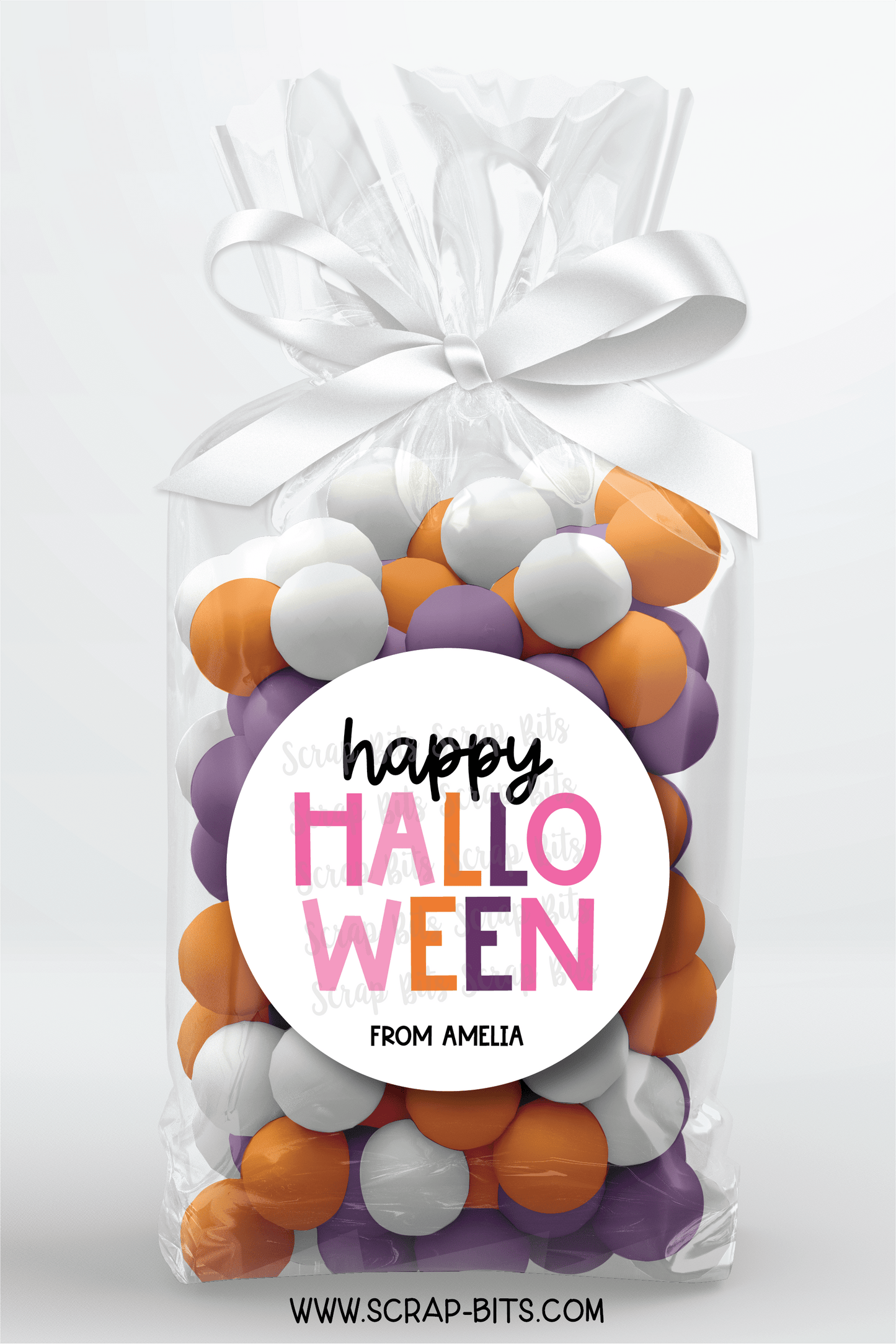 Happy Halloween Stickers Playful Lettering, Halloween Treat Labels or Tags - Scrap Bits