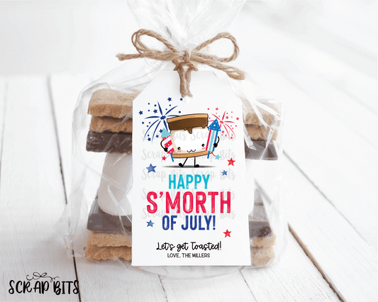Happy S'morth of July, 4th of July Party S'mores Tags - Scrap Bits