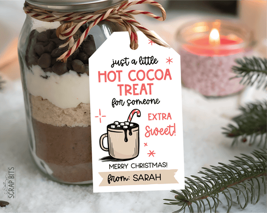Hot Cocoa Treat For Someone Sweet, Personalized Christmas Gift Tags - Scrap Bits