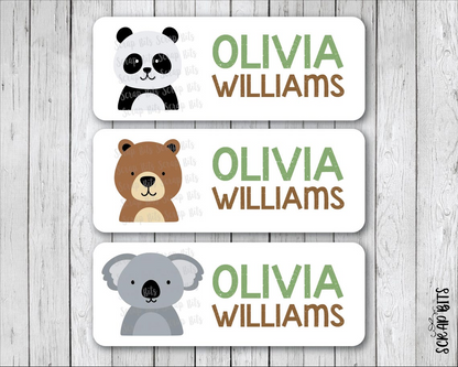 Woodland Bears Name Labels, Personalized Belonging Labels