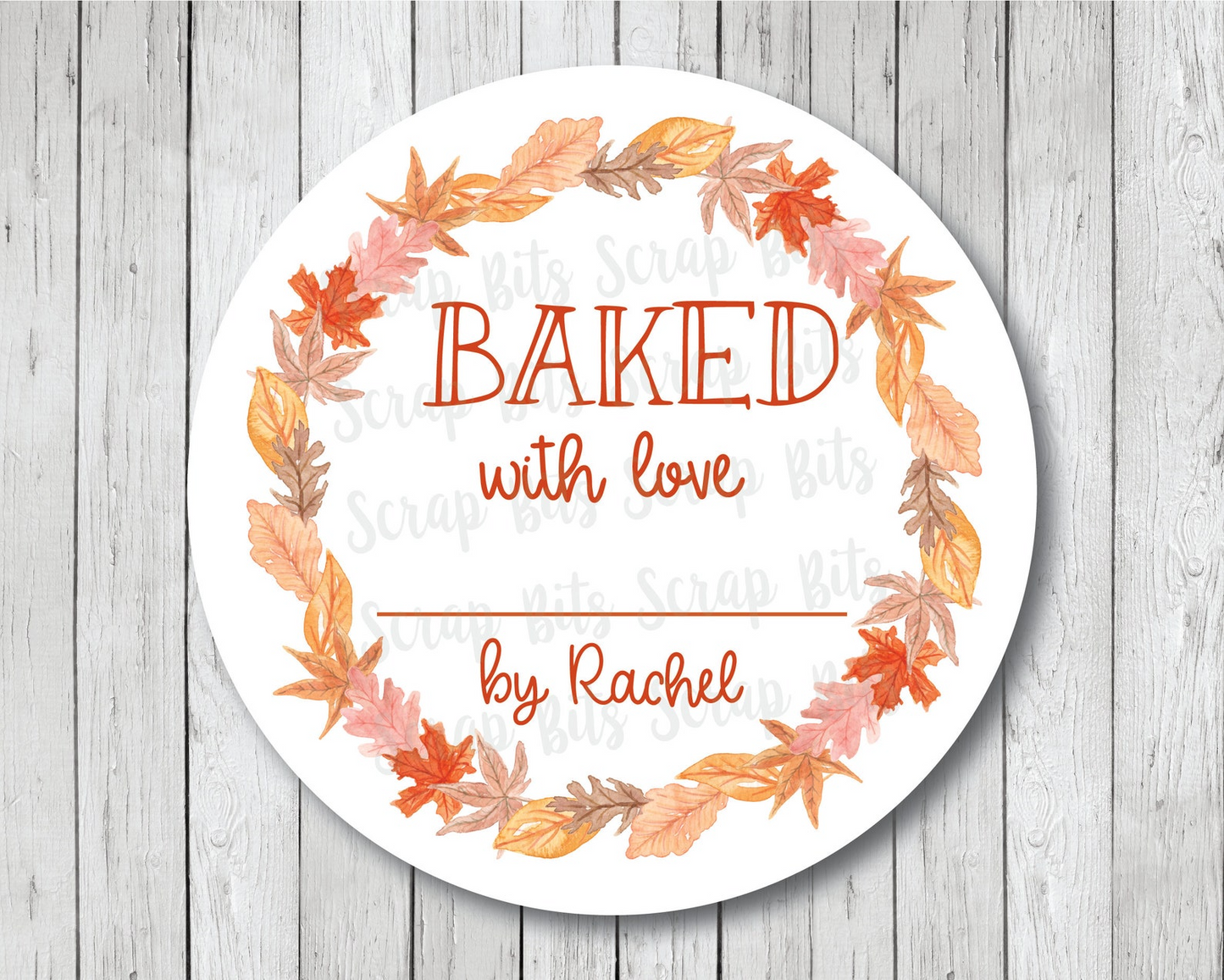 Wreath of Leaves Fall Baking Labels or Tags, Fall Kitchen Labels