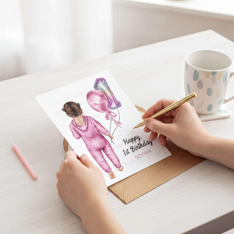 Baby or Toddler Birthday Card for Boy or Girl, Pajamas . 1st, 2nd or 3rd Birthday Portrait Card
