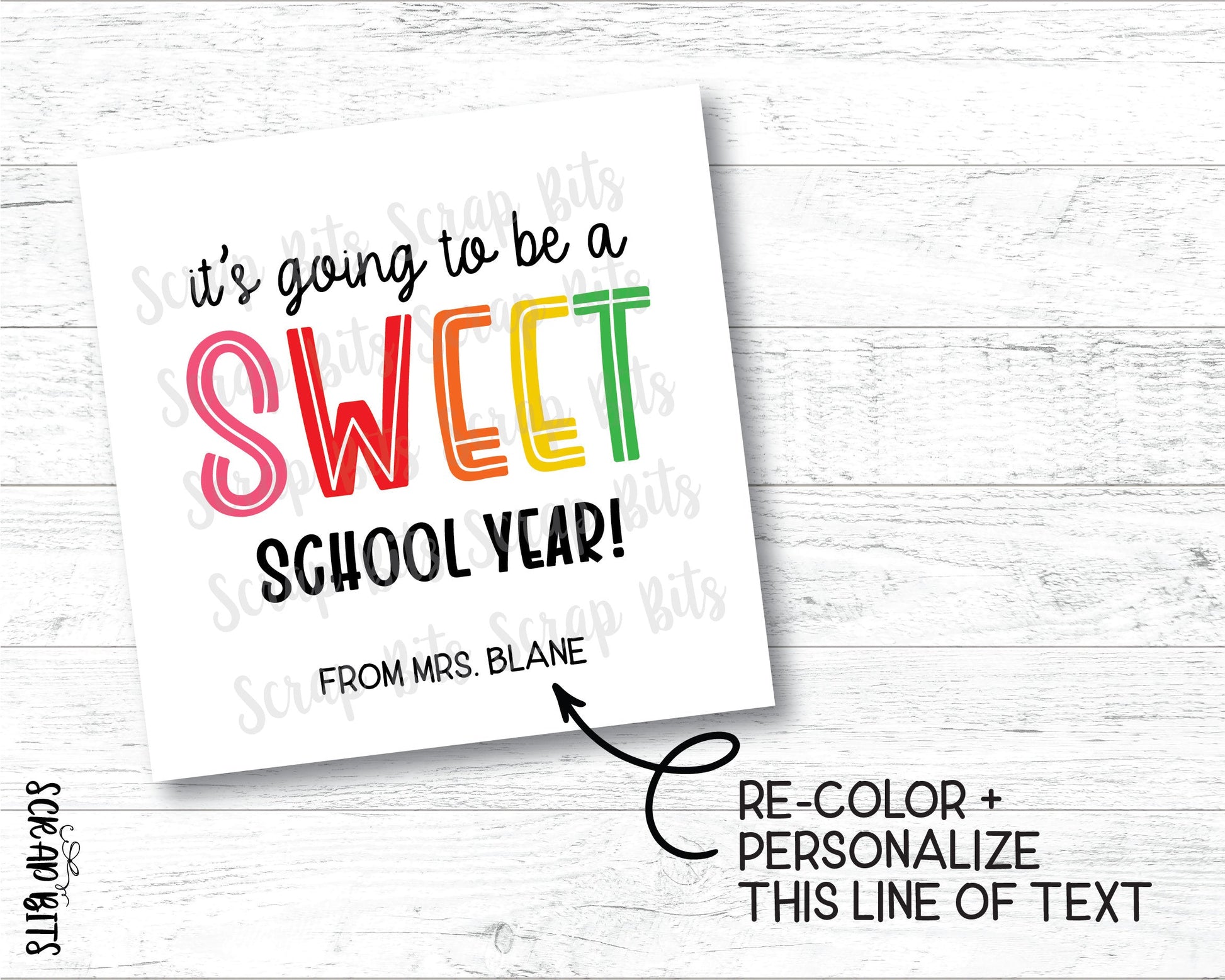 It's Going To Be A Sweet School Year Tags, Printable Back To School Tags, Instant Download Editable Template - Scrap Bits