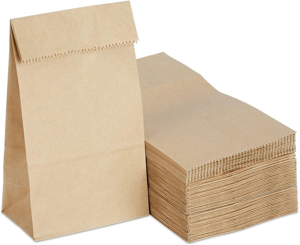 Kraft Favor Bags, Mini Kraft Lunch Bags . 3 1/2" x 2 3/8" x 6 7/8" - Scrap Bits