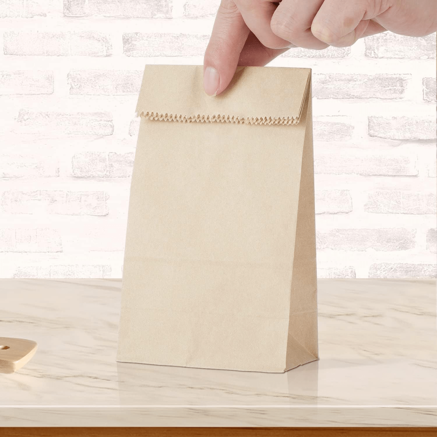 Kraft Favor Bags, Mini Kraft Lunch Bags . 3 1/2" x 2 3/8" x 6 7/8" - Scrap Bits