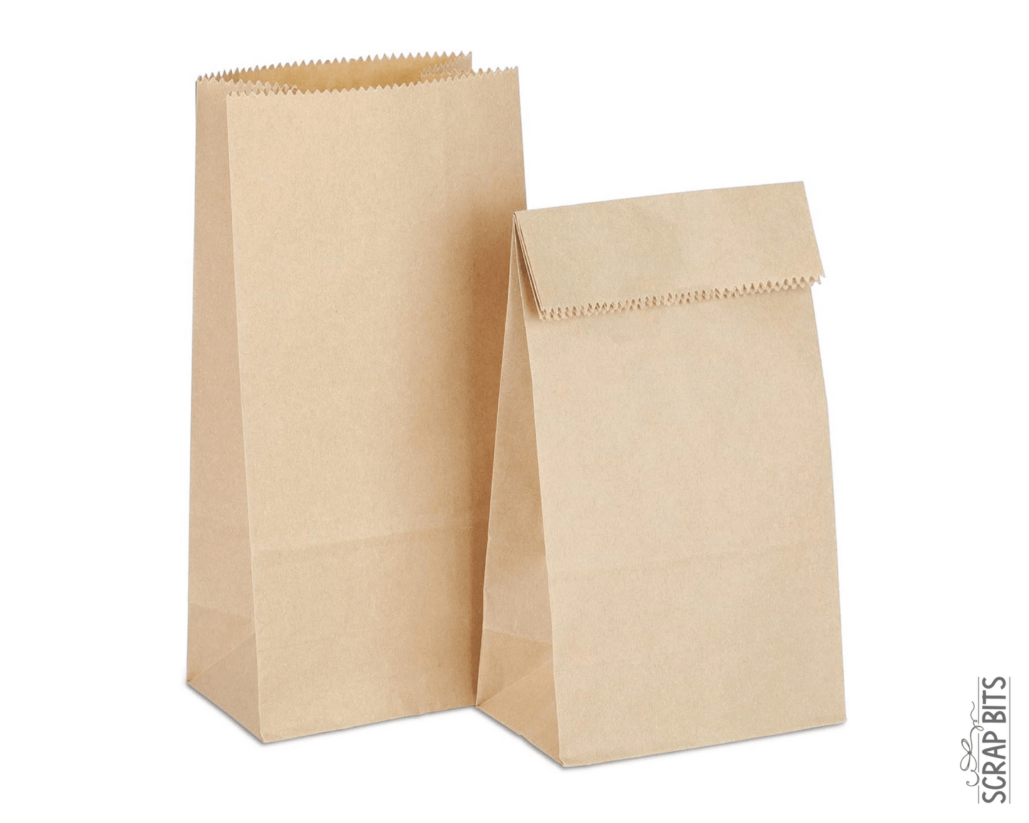 Kraft Favor Bags, Mini Kraft Lunch Bags . 3 1/2" x 2 3/8" x 6 7/8" - Scrap Bits