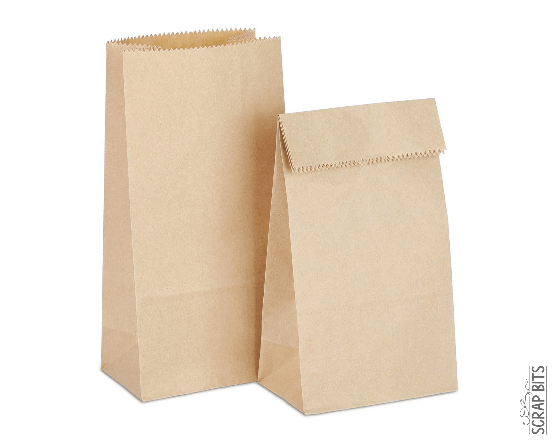 Kraft Favor Bags, Mini Kraft Lunch Bags . 3 1/2" x 2 3/8" x 6 7/8" - Scrap Bits