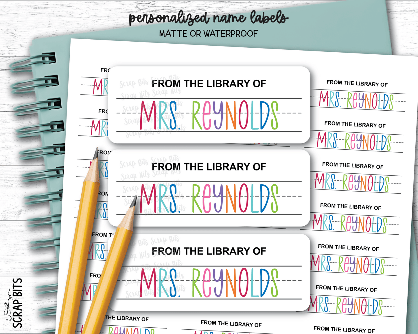 Lettering Practice Name Labels, Personalized Belonging Labels - Scrap Bits