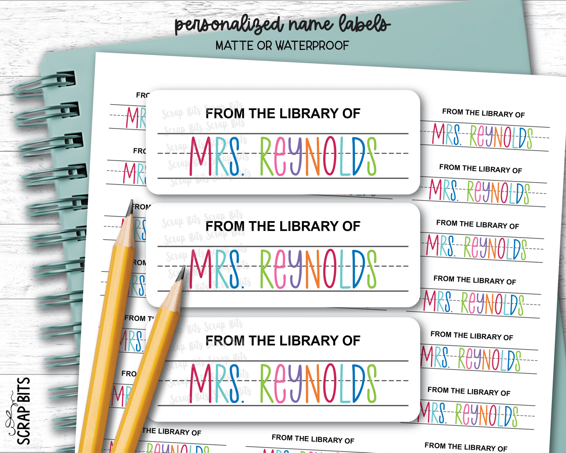 Lettering Practice Name Labels, Personalized Belonging Labels - Scrap Bits