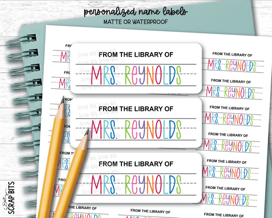 Lettering Practice Name Labels, Personalized Belonging Labels - Scrap Bits