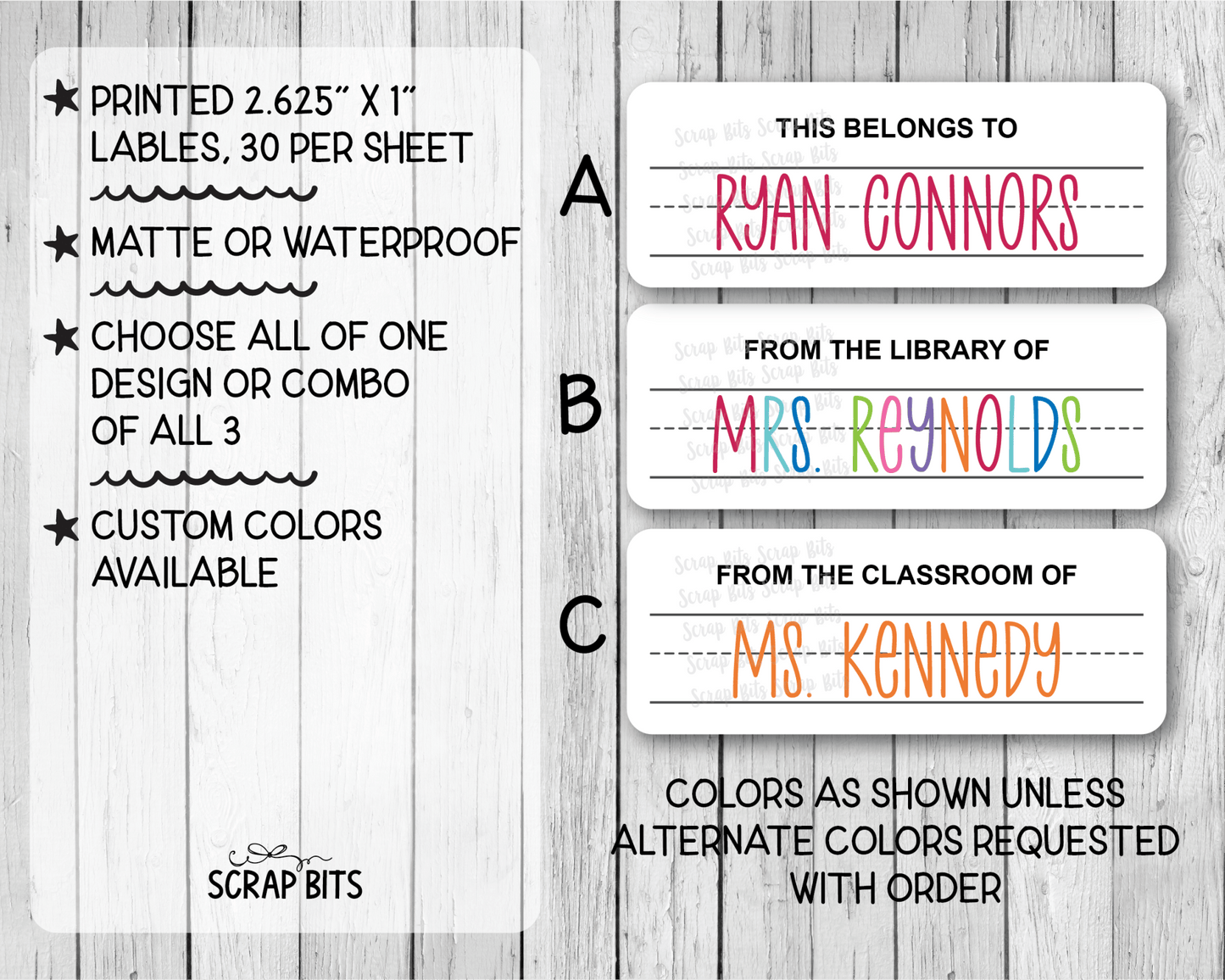 Lettering Practice Name Labels, Personalized Belonging Labels - Scrap Bits