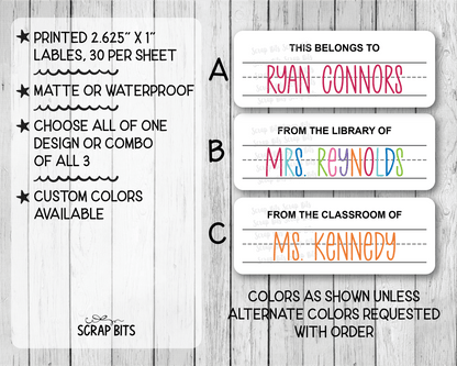Lettering Practice Name Labels, Personalized Belonging Labels - Scrap Bits