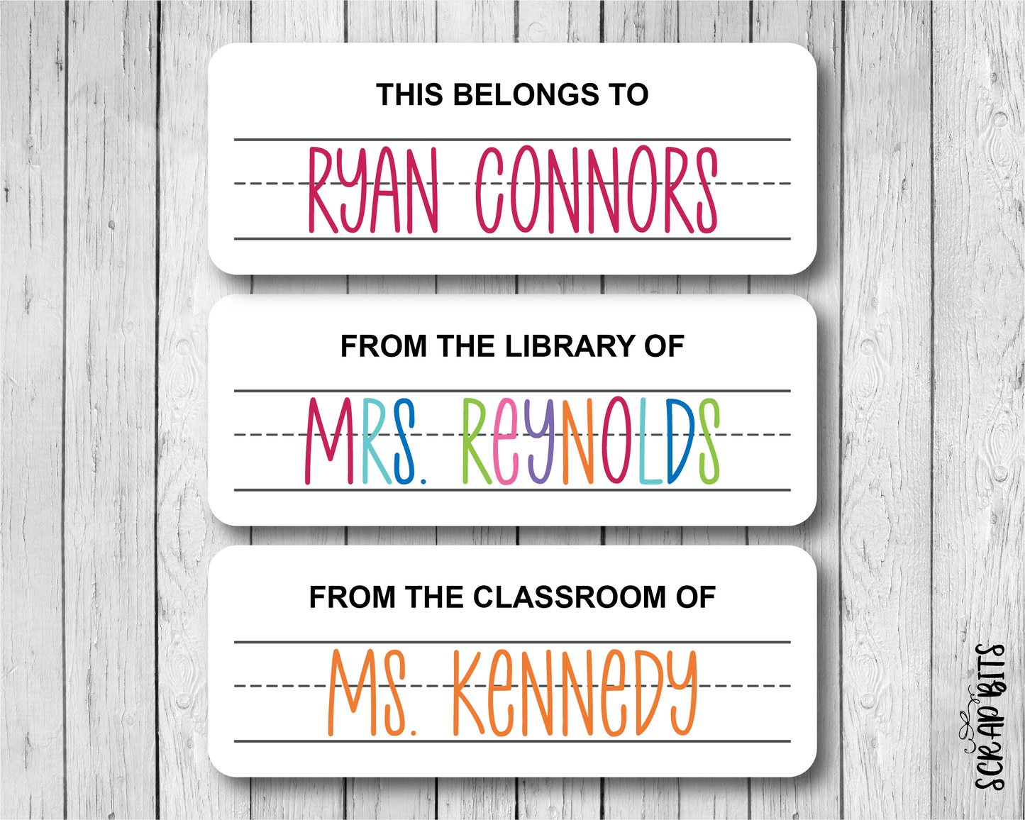 Lettering Practice Name Labels, Personalized Belonging Labels - Scrap Bits