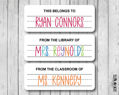 Lettering Practice Name Labels, Personalized Belonging Labels - Scrap Bits