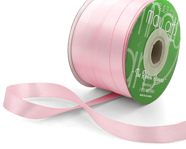 Light Pink Luster Double Face Satin Ribbon. 5 yards (15 feet) . 1/2" inch, 13mm - Scrap Bits